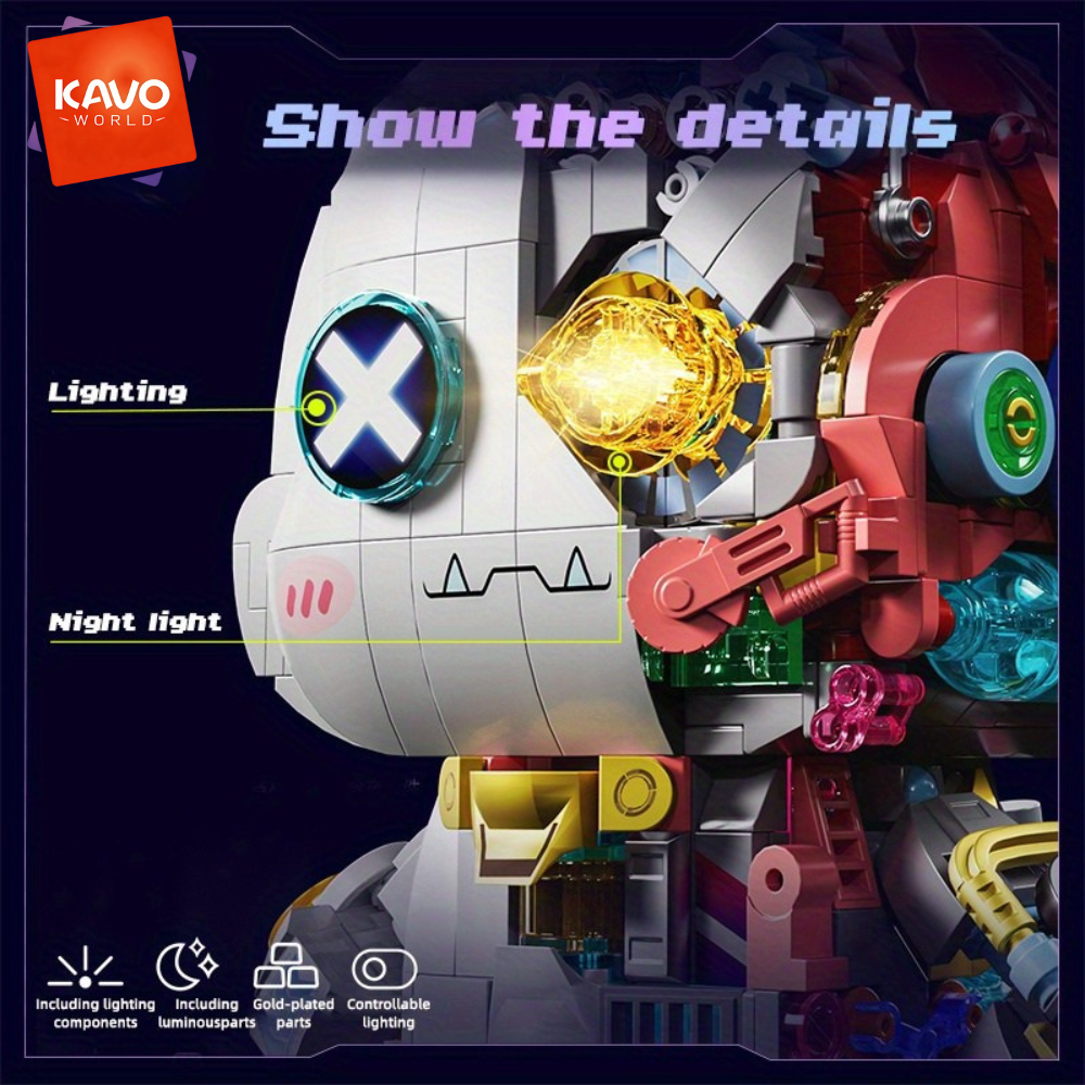 Desk Setup Build - KAVOWORLD Cyberpunk Mechanical Rabbit Building Blocks