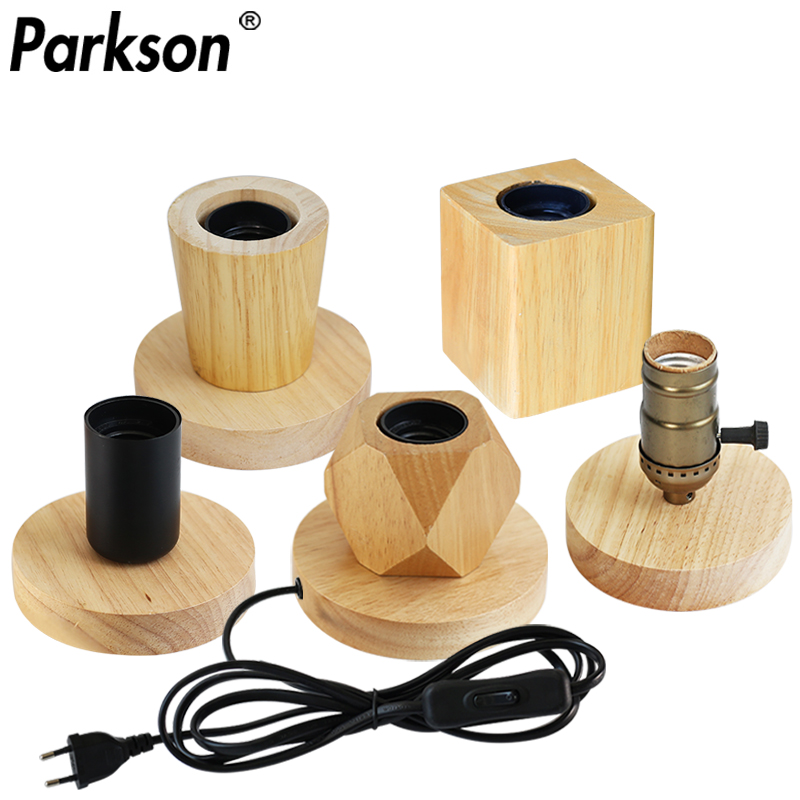 Desk Setup Vintage - 220V 110V Retro Wood Table Lamp