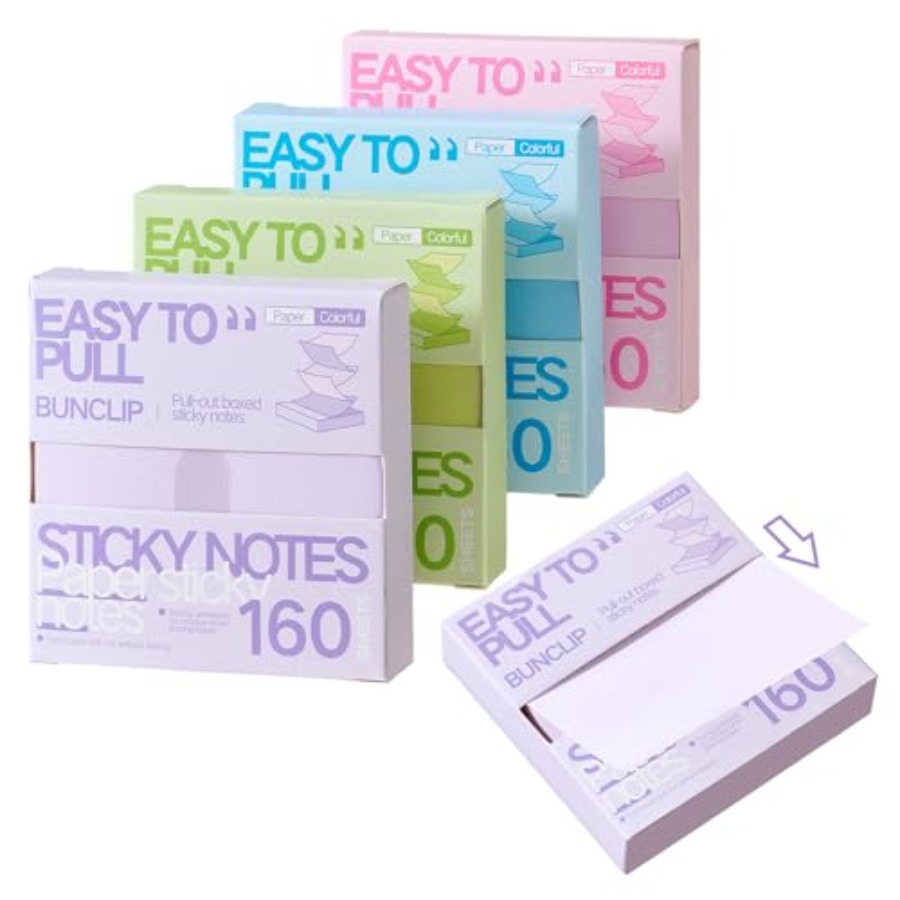 Desk Setup In Office - Pop-Up Sticky Notes Set for Organization,