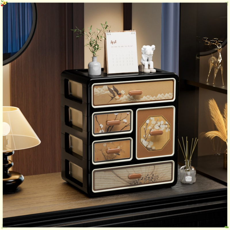 Desk Setup Vintage - Chinese Style Cosmetic Storage Box Vintage