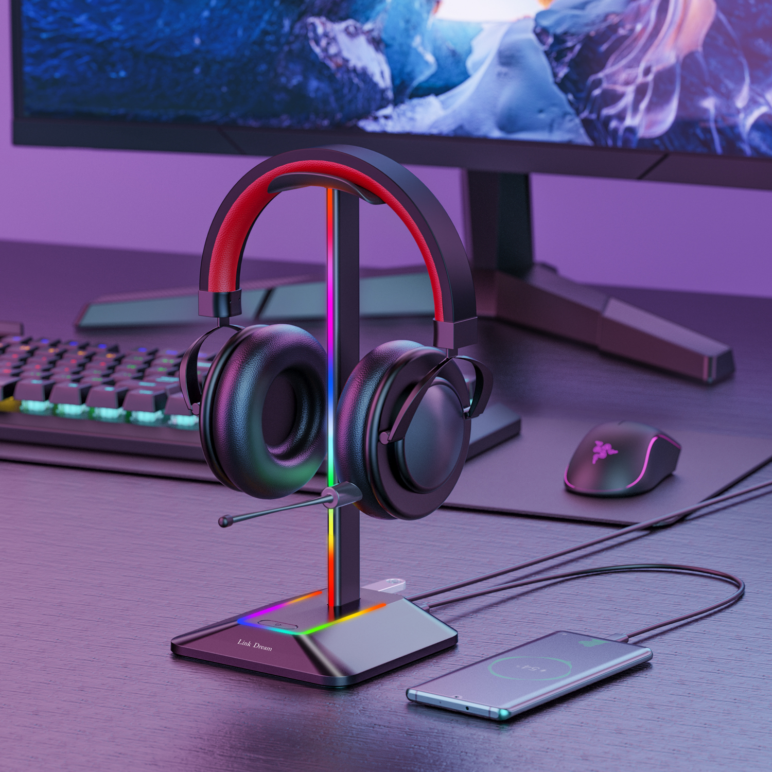 New Bee Z8 RGB Headphones Stan - Headphone Hook Under reseña y precio