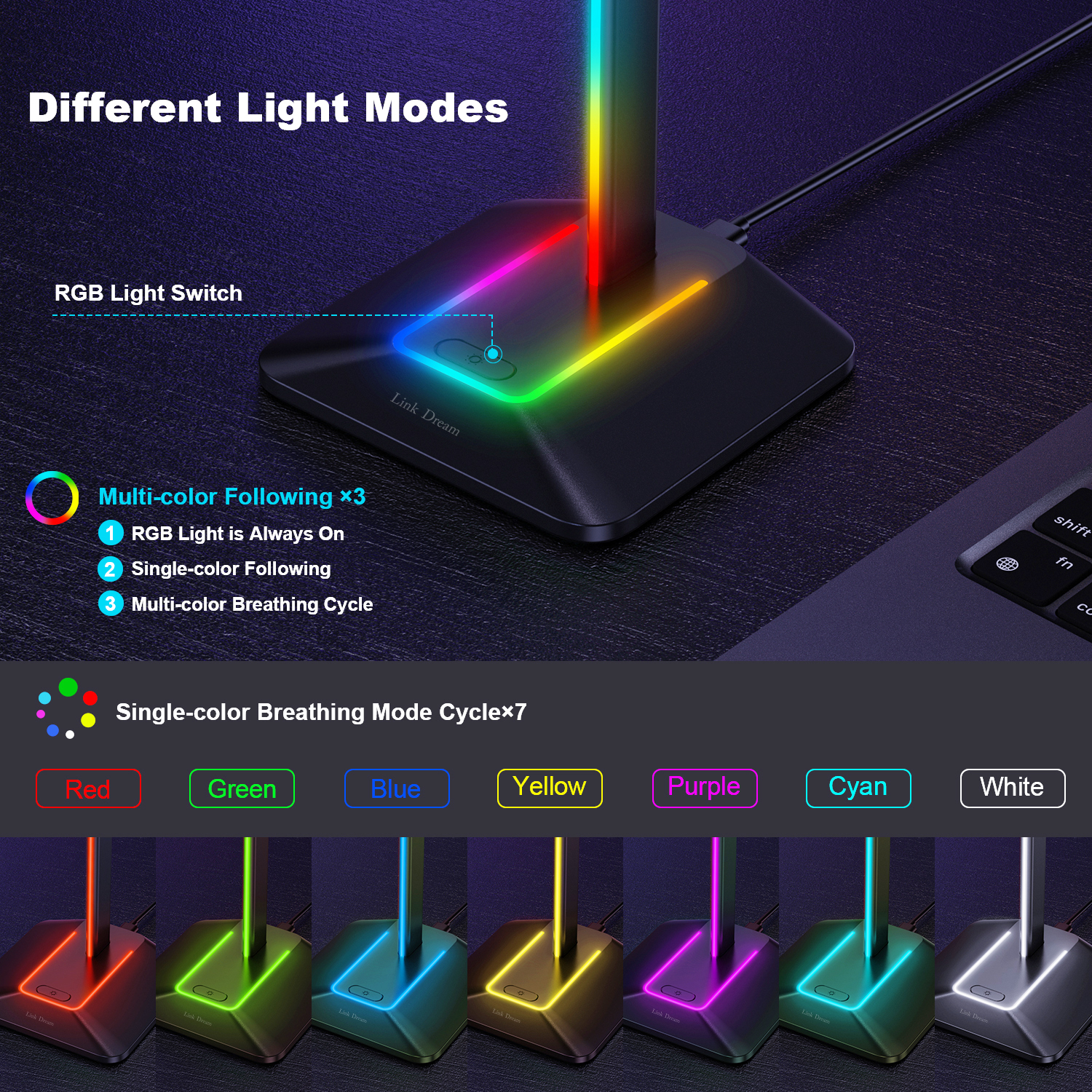 New Bee Z8 RGB Headphones Stan - Headphone Hook Under reseña y precio