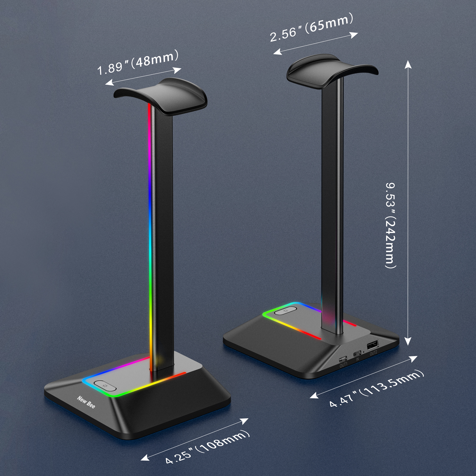 New Bee Z8 RGB Headphones Stan - Headphone Hook Under reseña y precio