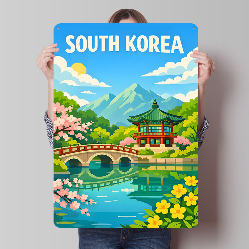 South Korea Travel Poster Cust - Desk Setup Vintage reseña y precio