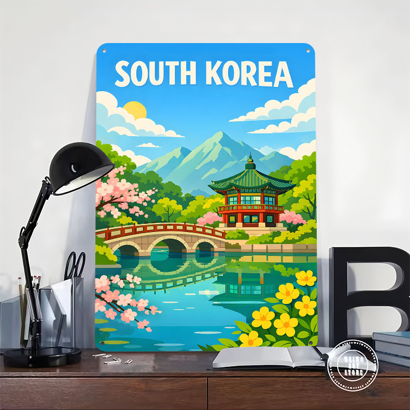 South Korea Travel Poster Cust - Desk Setup Vintage reseña y precio