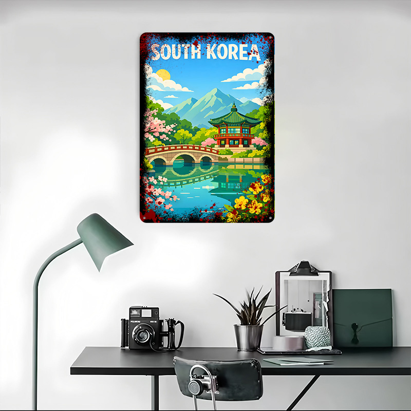 South Korea Travel Poster Cust - Desk Setup Vintage reseña y precio