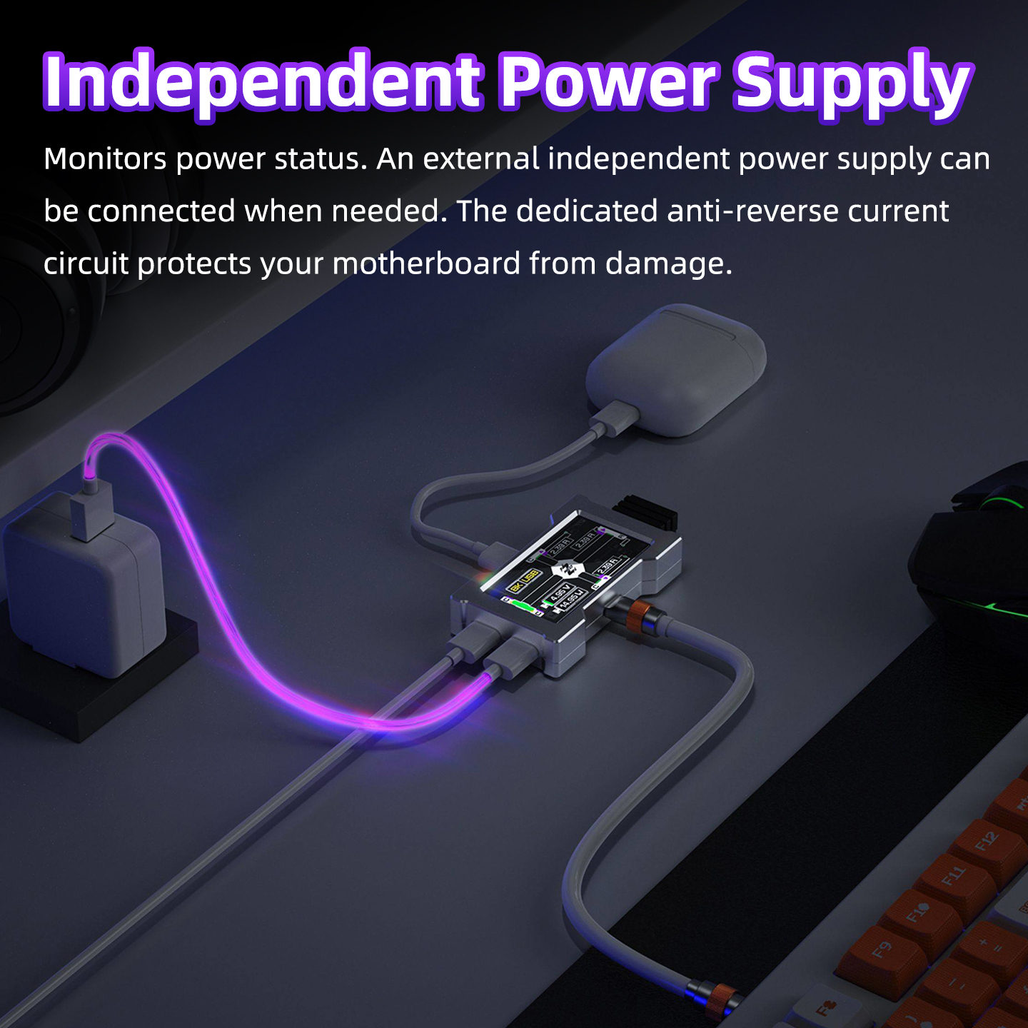 HMHUB Gaming USB Hub - 2-To-3  - Desk Setup Usb Hub reseña y precio