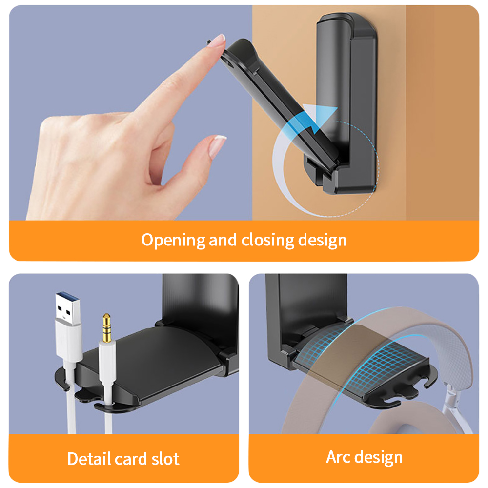 Folding Headset Stand Holder G - Headphone Hook Under reseña y precio
