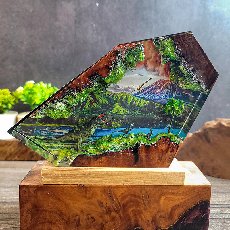 Table Resin Lamp Dinosaur Figu - Desk Setup Desk reseña y precio
