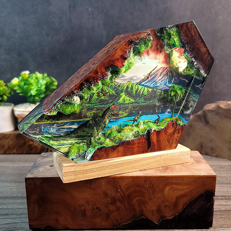 Table Resin Lamp Dinosaur Figu - Desk Setup Desk reseña y precio