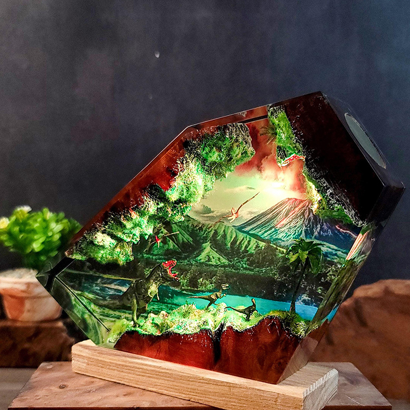 Table Resin Lamp Dinosaur Figu - Desk Setup Desk reseña y precio