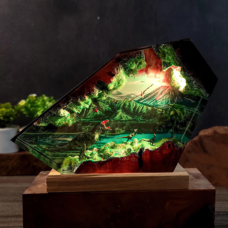 Table Resin Lamp Dinosaur Figu - Desk Setup Desk reseña y precio