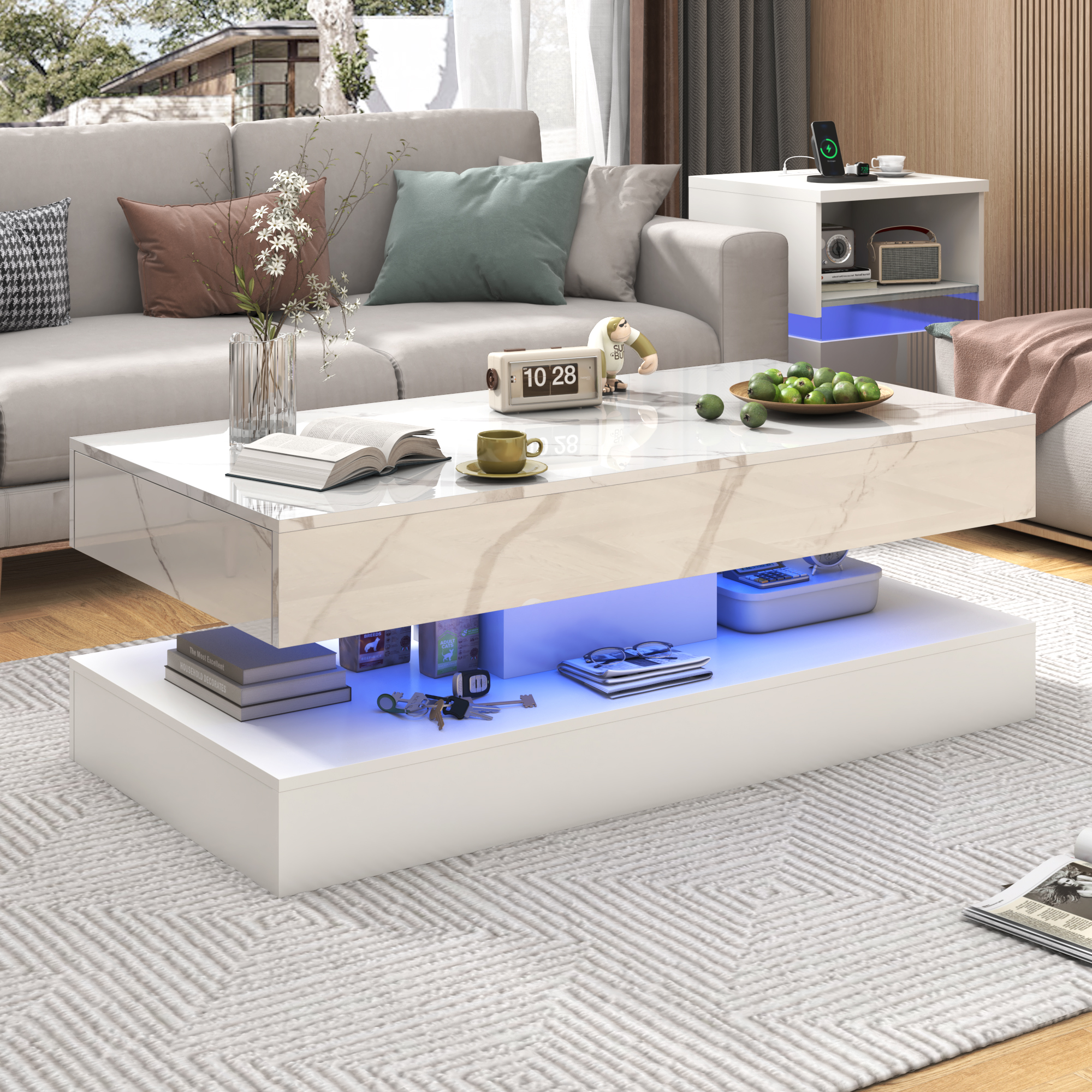 Modern Stylish Coffee Table wi - Desk Setup Design reseña y precio