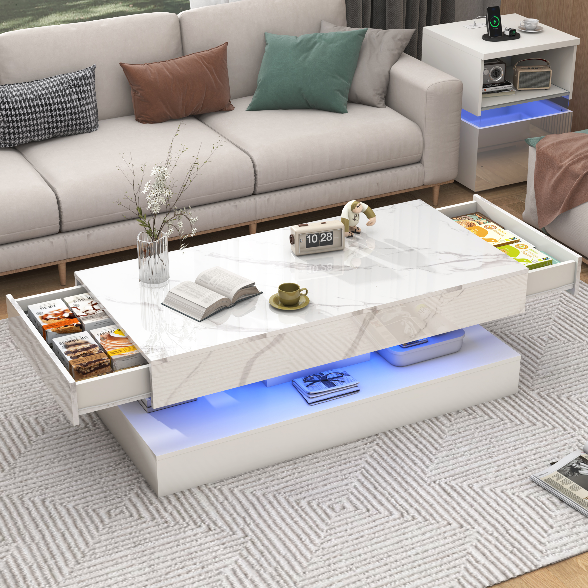Modern Stylish Coffee Table wi - Desk Setup Design reseña y precio