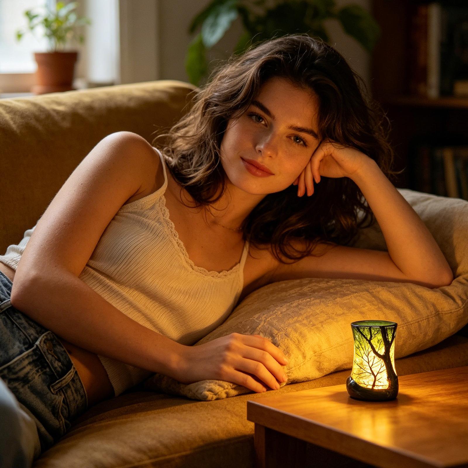 Bedside Table Lamp Forest Nigh - Desk Setup Desk reseña y precio