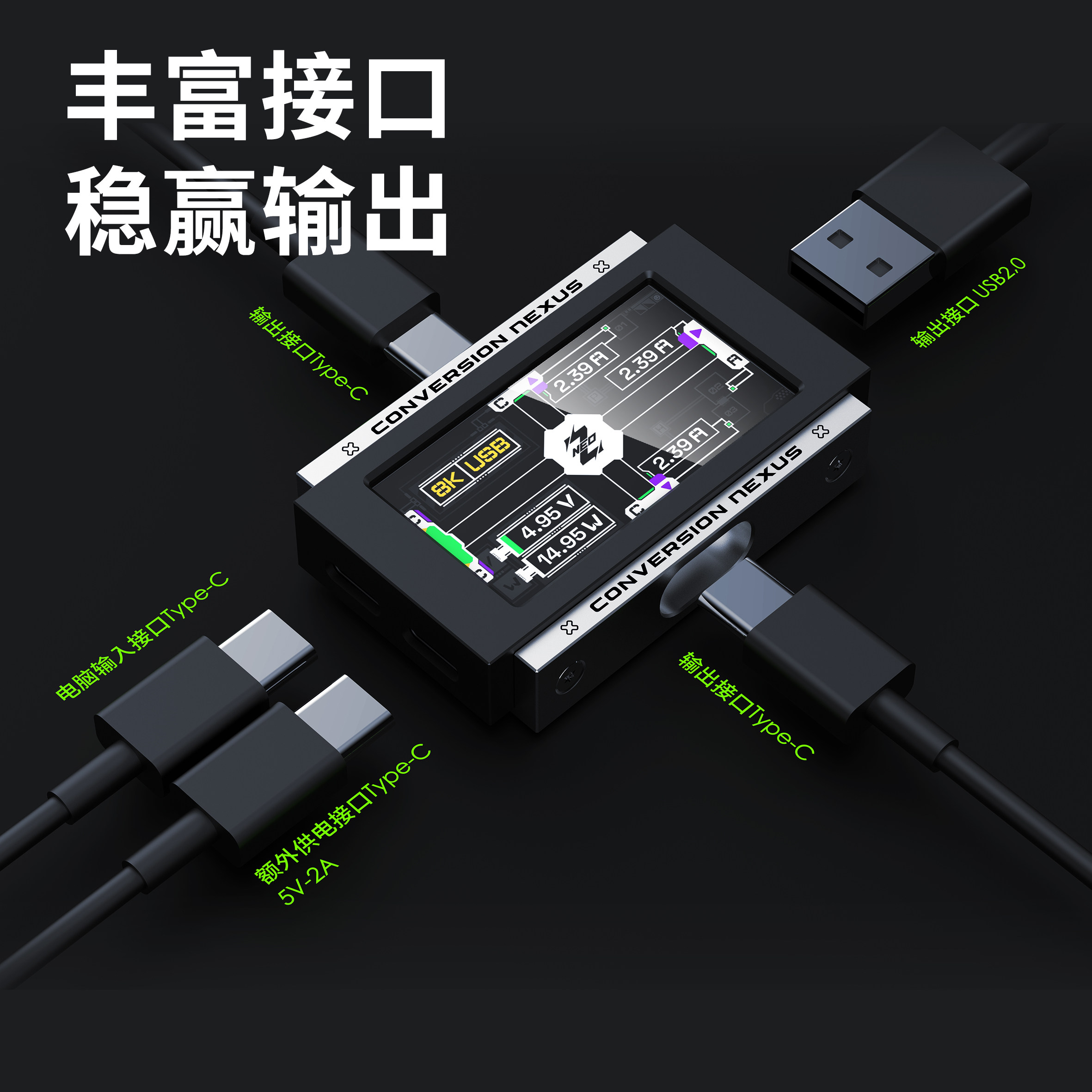2-in-3-out Gaming USB Hub Inde - Desk Setup Usb Hub reseña y precio