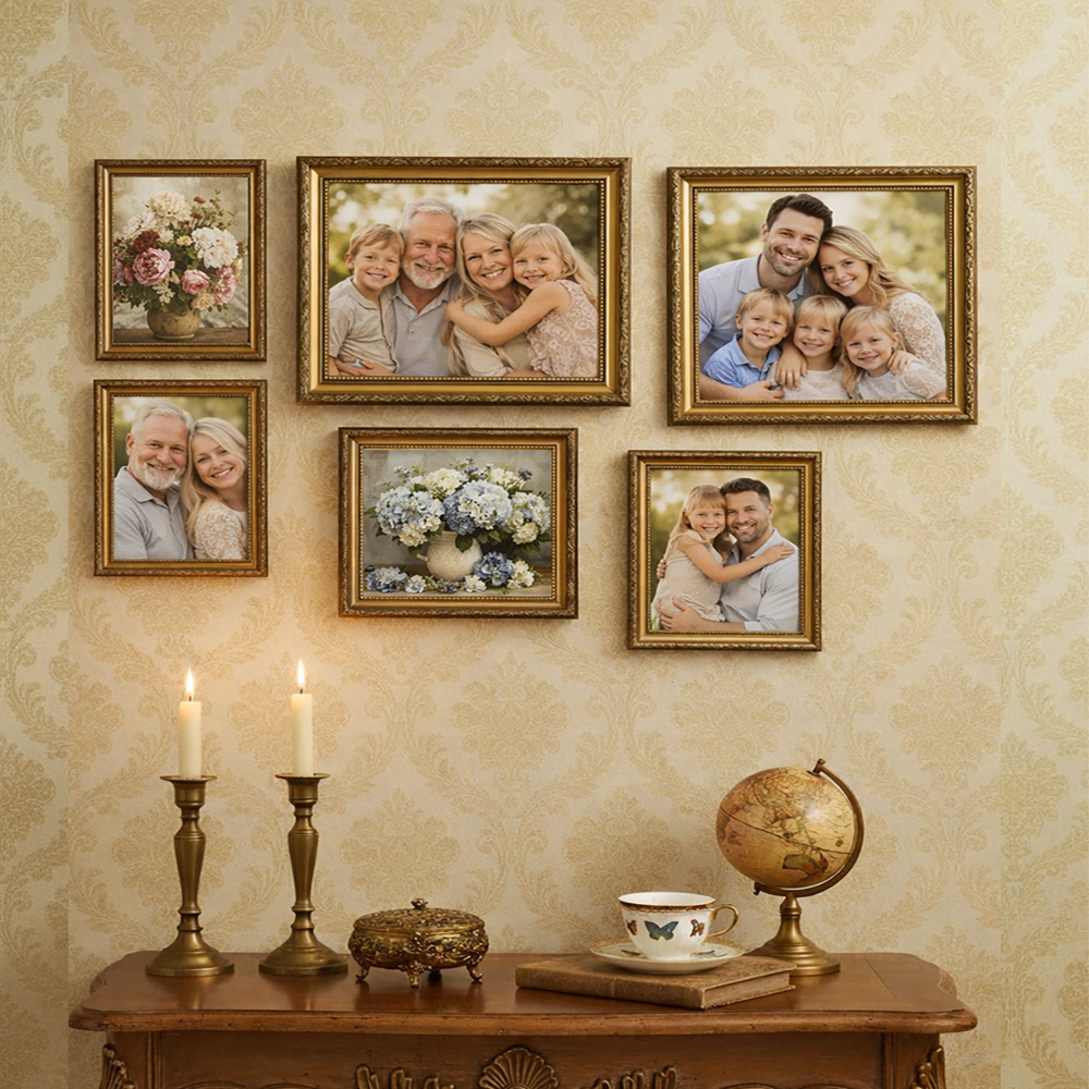 Antique Gold Photo Frame - Ava - Desk Setup Photo reseña y precio