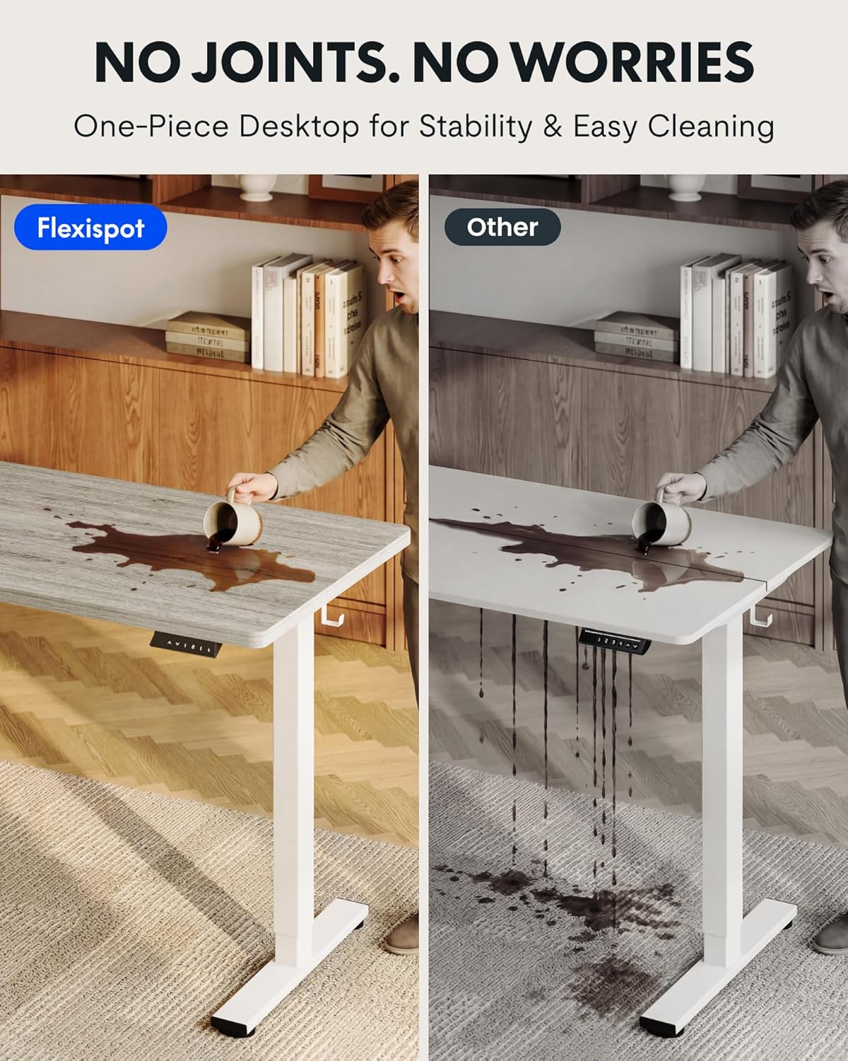 One-Piece Electric Height Adju - Desk Setup In Office reseña y precio