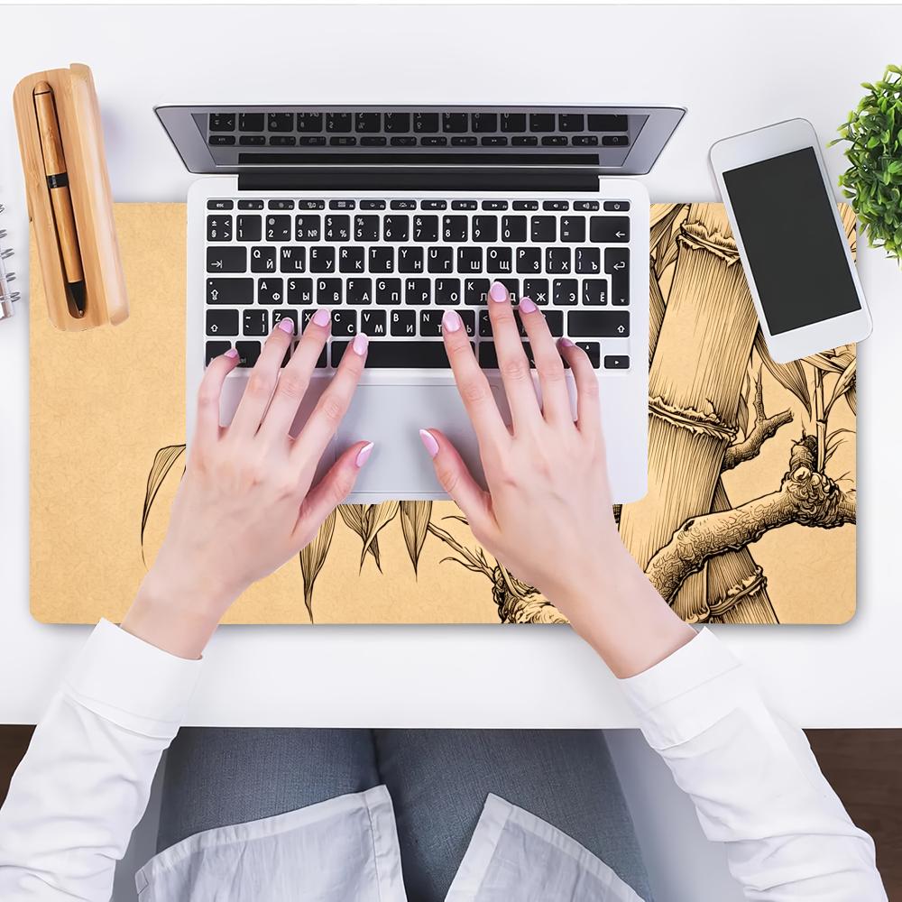 HYBXAXC Bamboo Line Art Mouse  - Desk Setup Beige reseña y precio