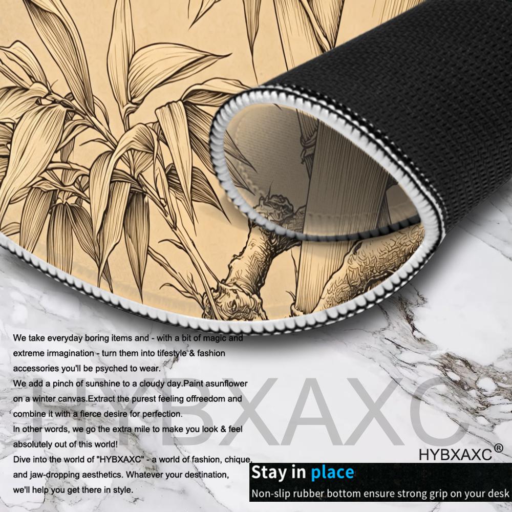 HYBXAXC Bamboo Line Art Mouse  - Desk Setup Beige reseña y precio