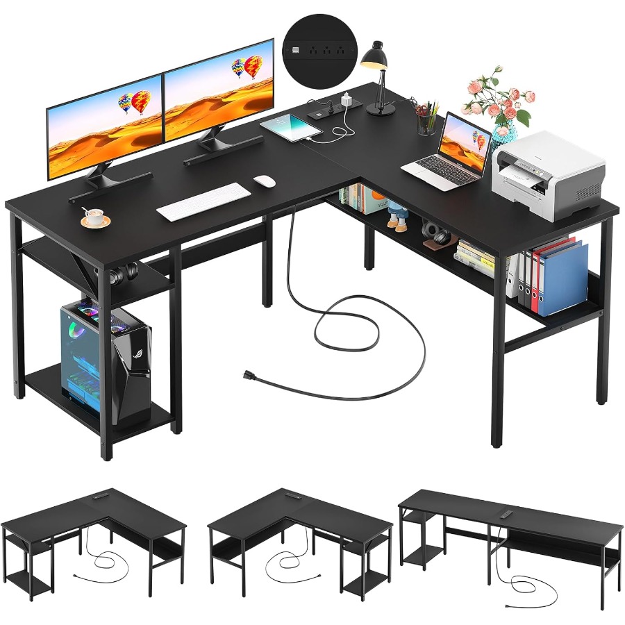 Reversible L Shaped Desk with  - Desk Setup For Office reseña y precio