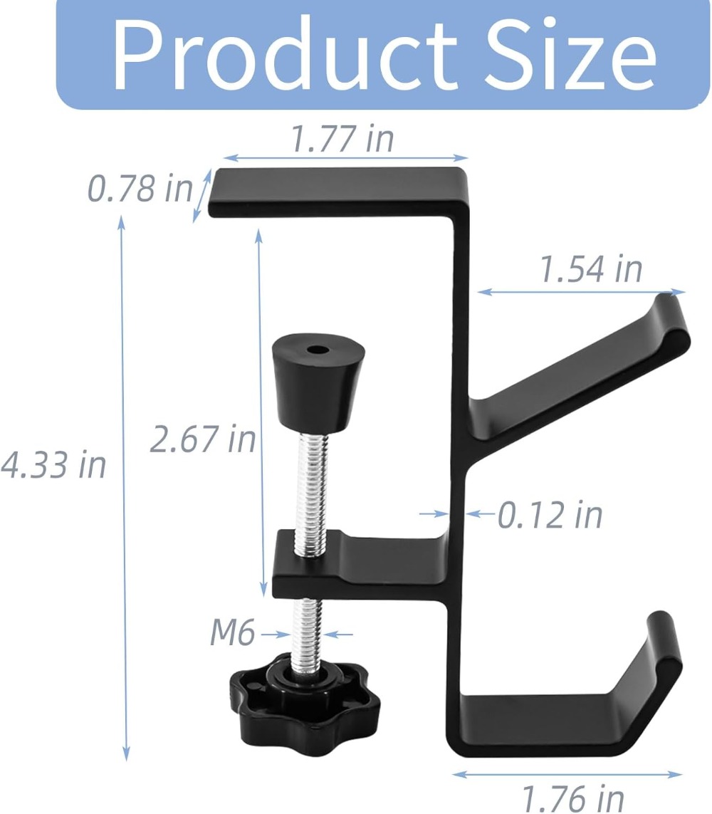 Desk Mount Bag Holder Hook Cla - Headphone Hook Under reseña y precio