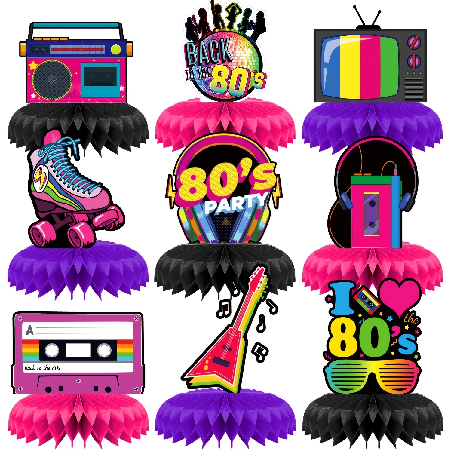 80s Themed Honeycomb Centerpie - Desk Setup Design reseña y precio