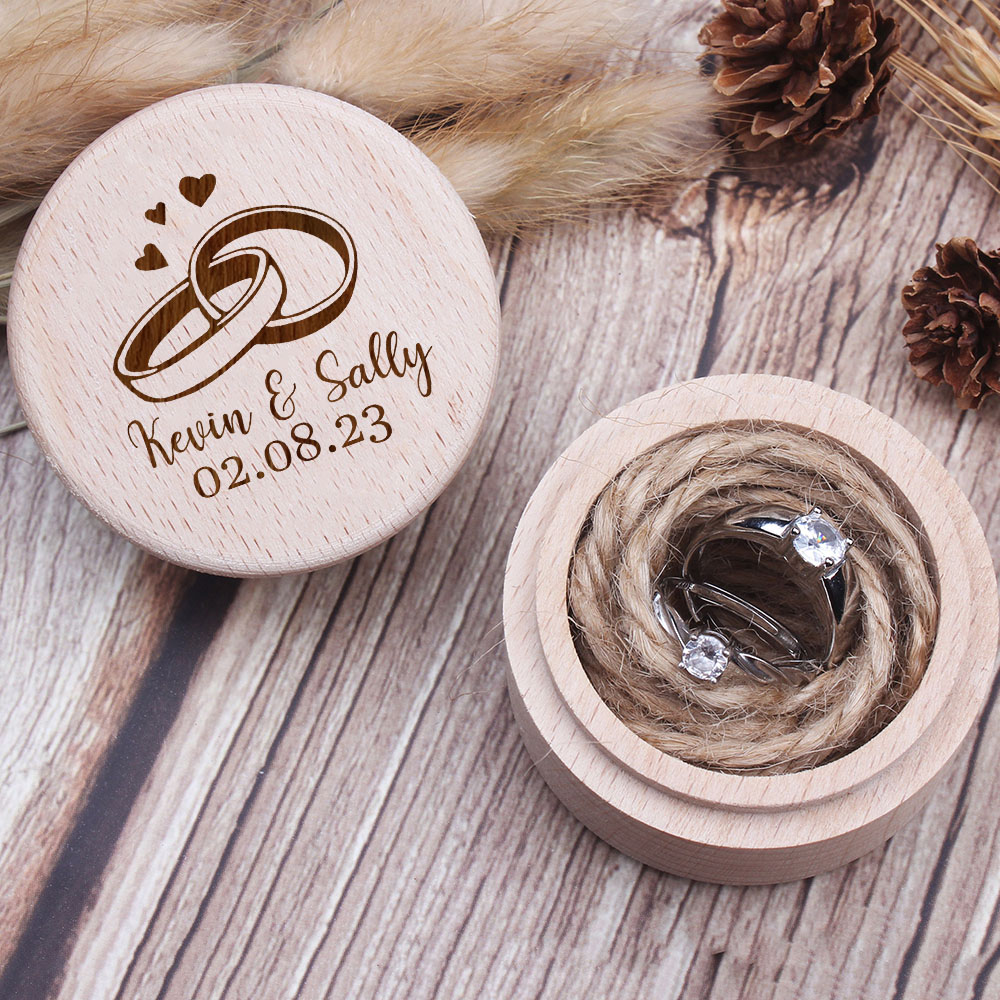 Personalized Engraved Wooden R - Ring Binder Box reseña y precio