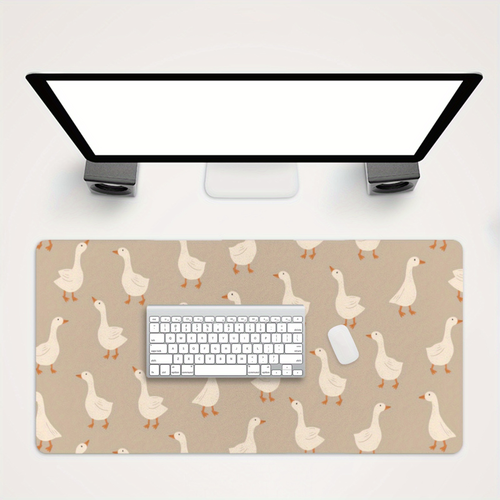 Goose Flock Pattern Desk Mat N - Desk Setup Beige reseña y precio