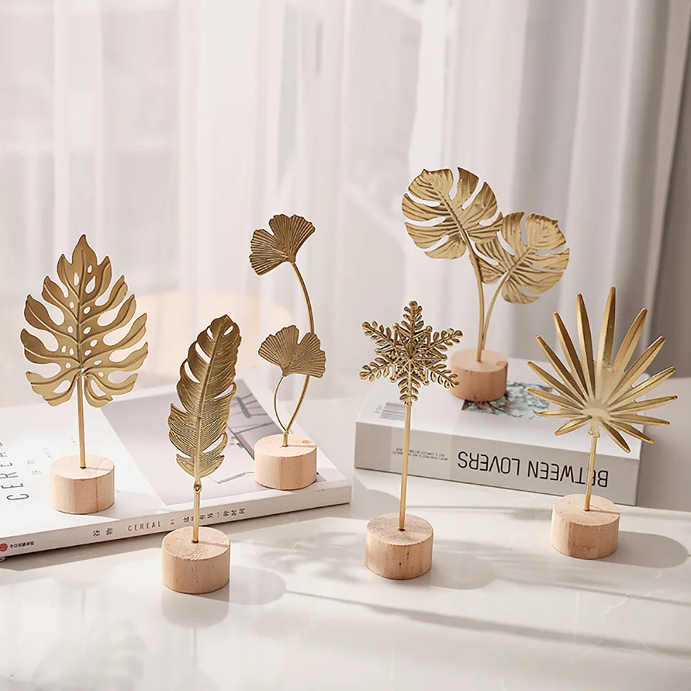 1pcs Golden Ginkgo Leaf Feathe - Desk Setup Photo reseña y precio