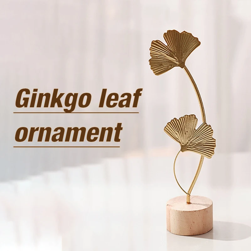 1pcs Golden Ginkgo Leaf Feathe - Desk Setup Photo reseña y precio