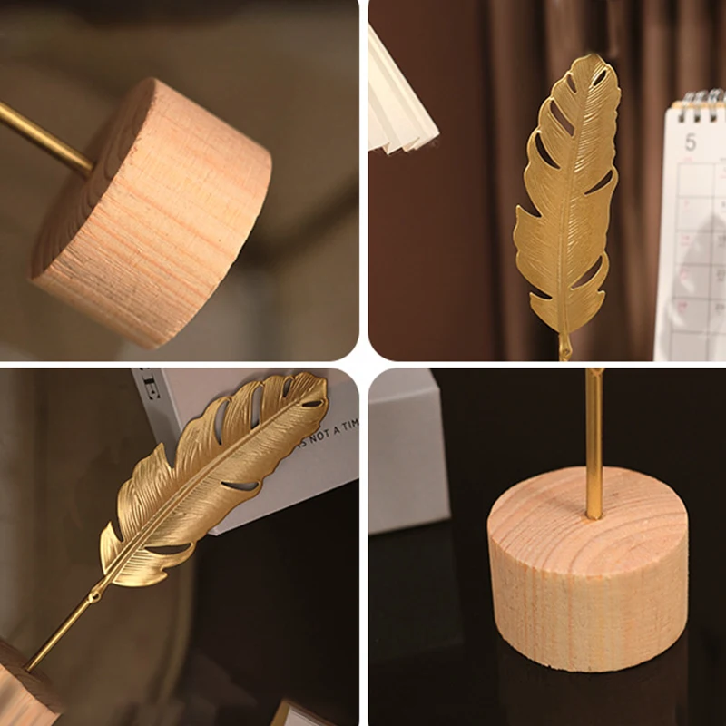 1pcs Golden Ginkgo Leaf Feathe - Desk Setup Photo reseña y precio