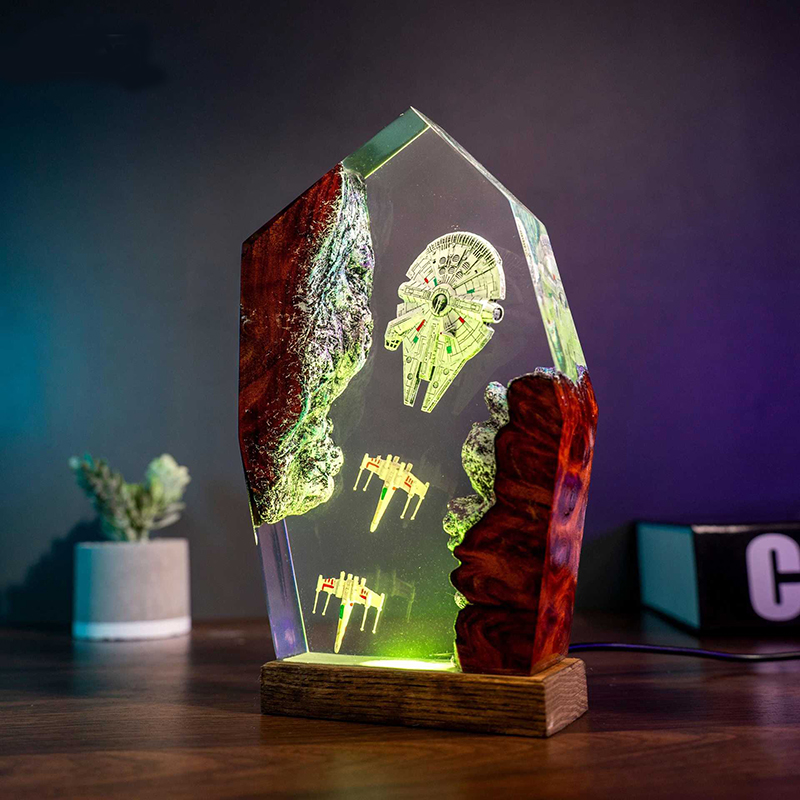 Table Resin Lamp Universe War  - Desk Setup Desk reseña y precio