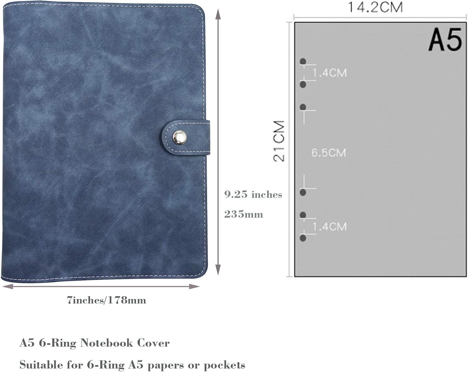 A5 Soft PU Leather Notebook Bi - Ring Binder Box reseña y precio