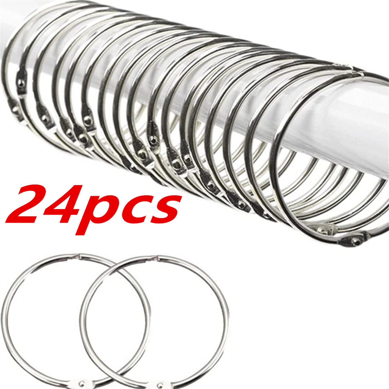 24 Pack Shower Curtain Rings,R - Ring Binder Box reseña y precio