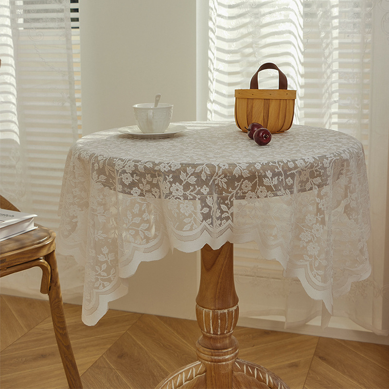 White lace tablecloth, vintage - Desk Setup Vintage reseña y precio