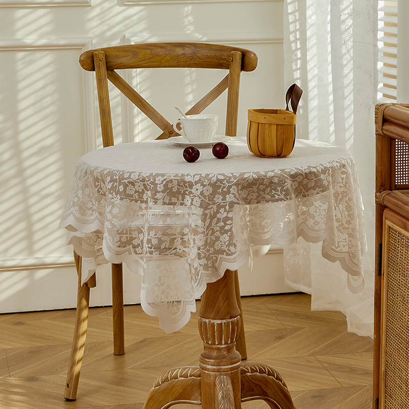 White lace tablecloth, vintage - Desk Setup Vintage reseña y precio