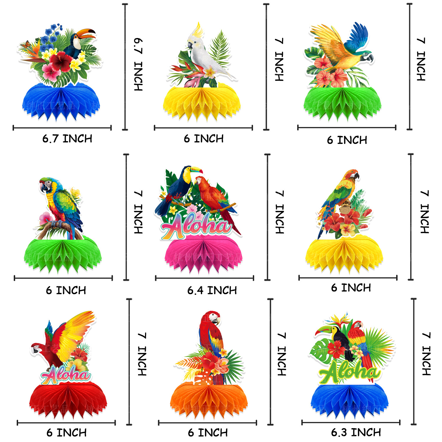 9Pcs Tropical Hawaii Theme Tou - Desk Setup Photo reseña y precio