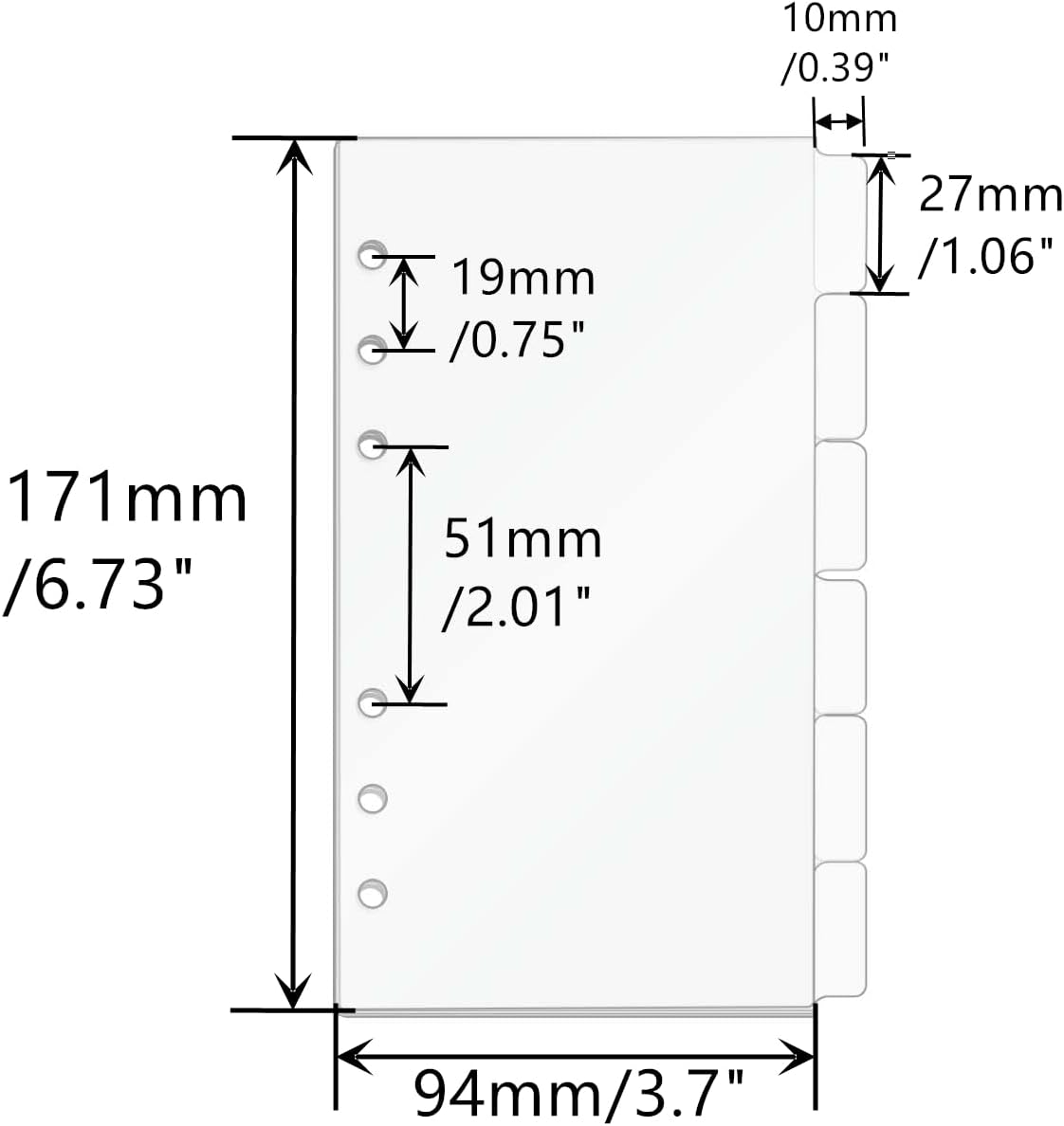 A5/A6/A7 Binder Dividers Plann - Ring Binder Box reseña y precio