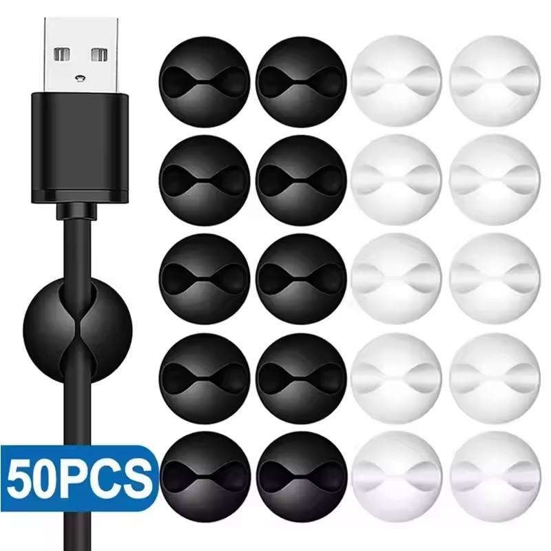 5/50Pcs Desktop Wall Cable Cli - Headphone Hook Under reseña y precio