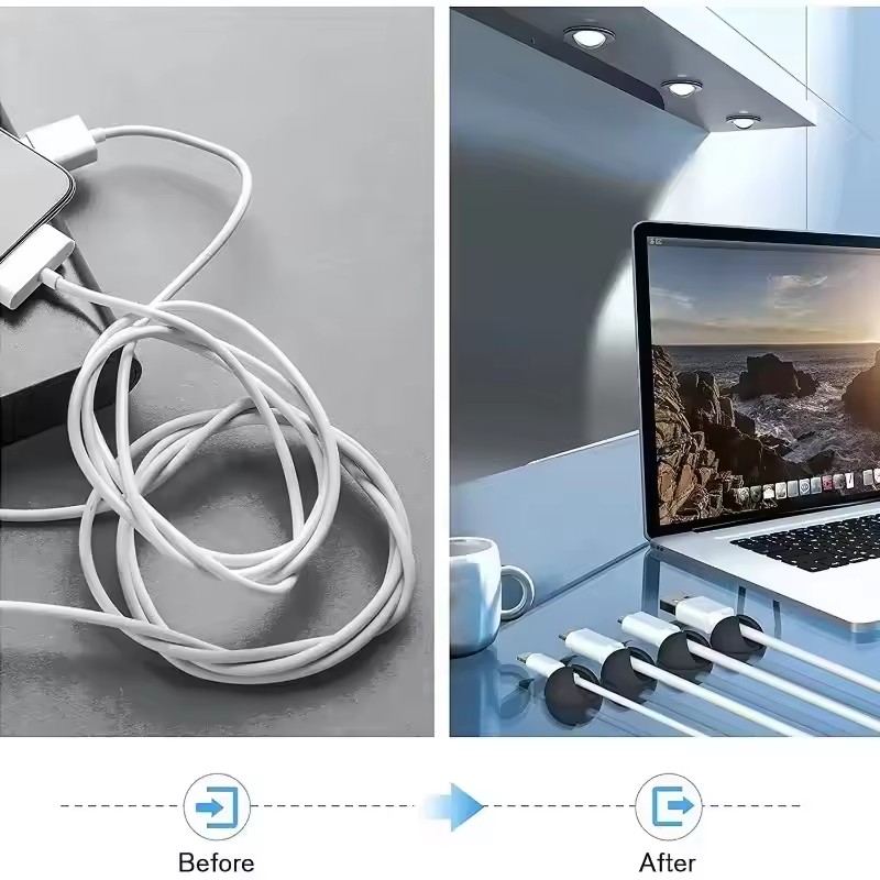 5/50Pcs Desktop Wall Cable Cli - Headphone Hook Under reseña y precio