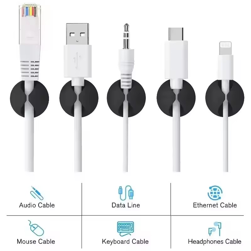 5/50Pcs Desktop Wall Cable Cli - Headphone Hook Under reseña y precio