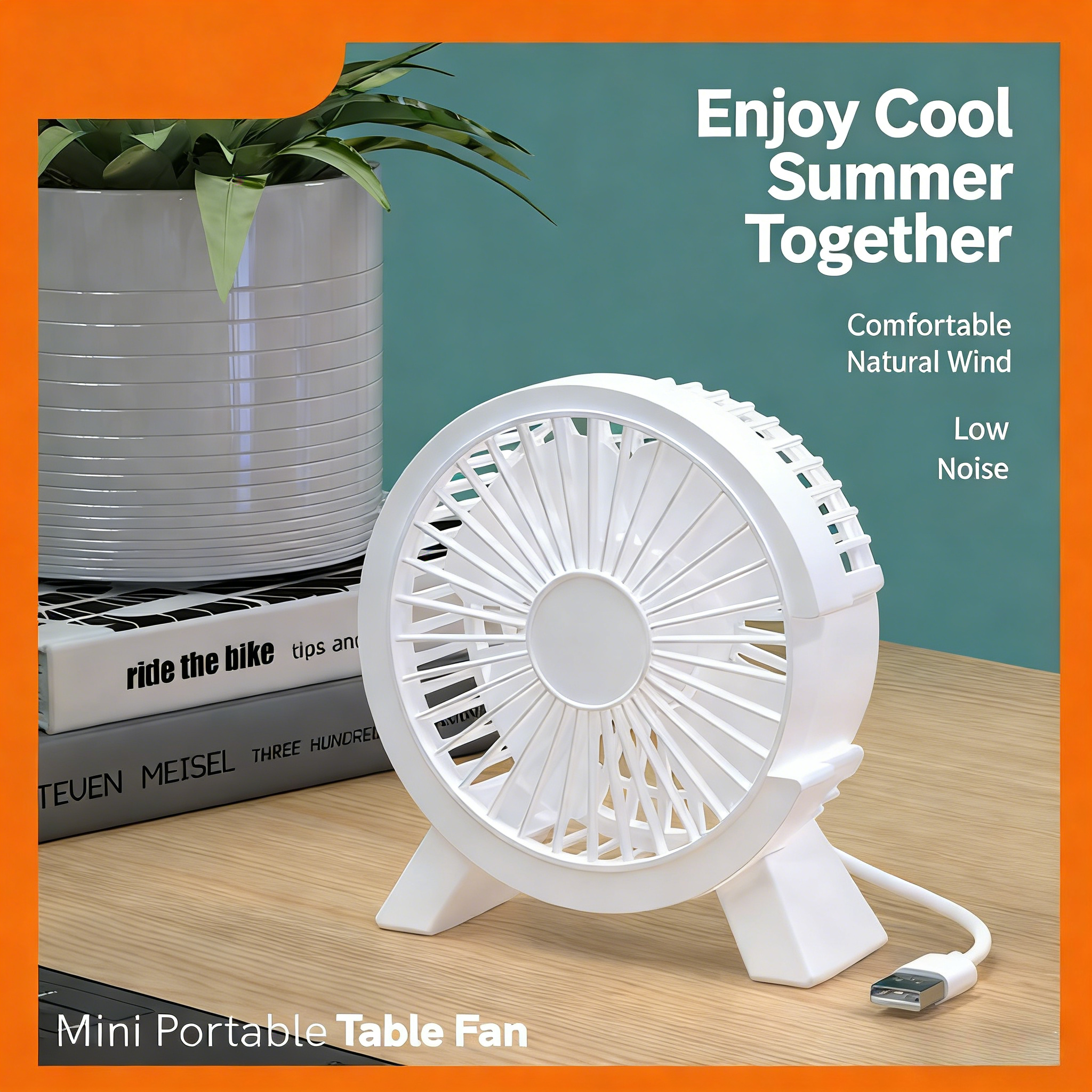 Mini USB Rechargeable Table Fa - Desk Setup Desk reseña y precio