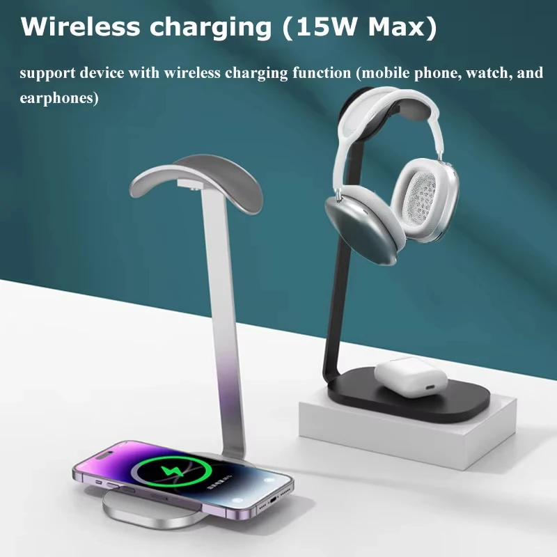 15W Wireless Charger for AirPo - Headphone Hook Under reseña y precio