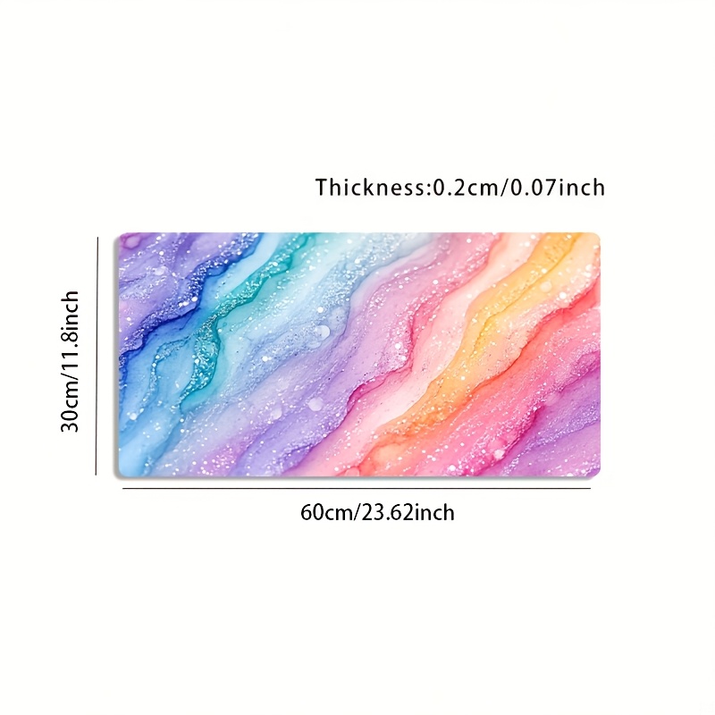 Vibrant Rainbow Glitter Marble - Desk Setup For Office reseña y precio