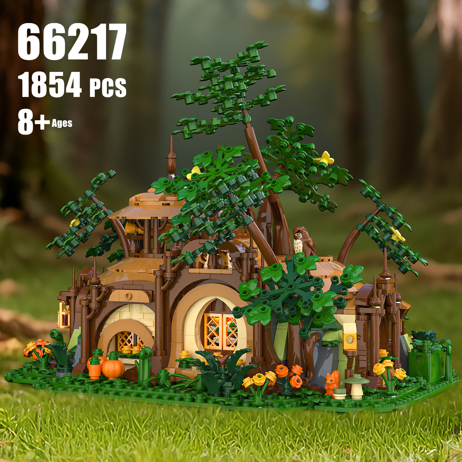 1854pcs Light-up Forest Castle - Desk Setup Build reseña y precio
