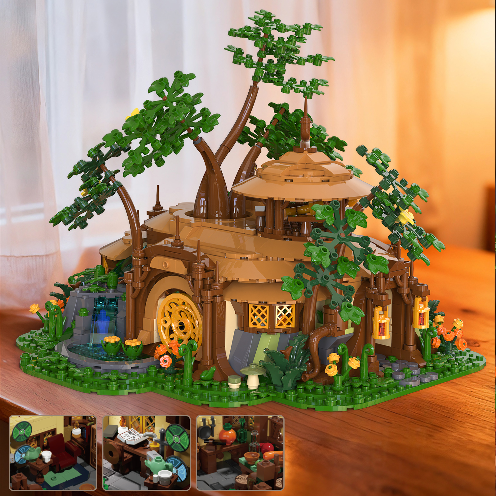 1854pcs Light-up Forest Castle - Desk Setup Build reseña y precio