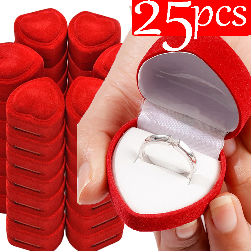 Red Flocking Heart Shape Ring  - Ring Binder Box reseña y precio