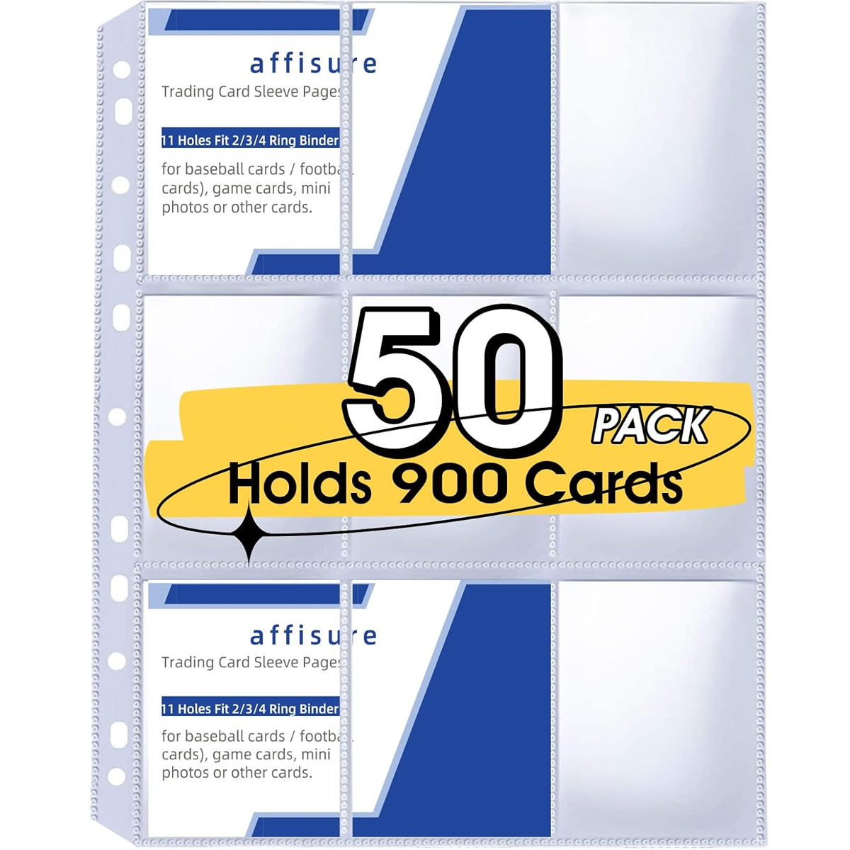 50 Pack 9 Pocket Card Sleeves  - Ring Binder Box reseña y precio