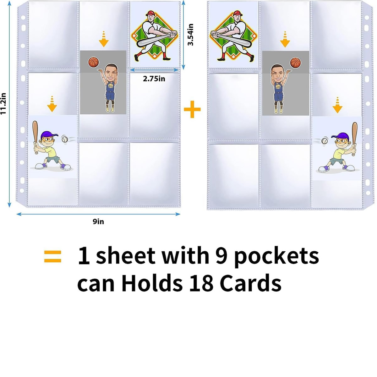 50 Pack 9 Pocket Card Sleeves  - Ring Binder Box reseña y precio